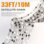 33 Feet Stainless Steel Enamel Chains Bulk, 2mm 304 Stainless Steel White Black Enamel Beaded Cable Link Chain Roll Spool for Jewelry Making - color: Stainless Steel White Black Beads