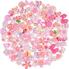 70 Pcs Resin Charms Slime Pink Charms Cute Embellishments Bulk Mixed Ornament Decorations Accessories