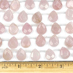 Cherry Blossom Beads Rose Quartz Beads 12x15mm Faceted Top-Drilled Teardrop - 12 pcs/ 8 Inch Strand - color: Rose Quartz