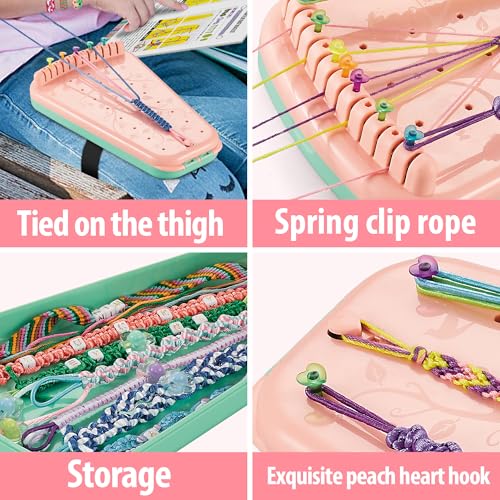 Chilpals Friendship Bracelet Making Kit for Girls 8-12, DIY String Bracelet Maker & Jewelry Craft Kits - Innovative Leg-Strap Design, Birthday Gifts Ideas for Kids Ages 7 8 9 10 Year Old (Pink) - color: Pink