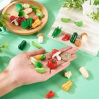 Craftdady Fruit Dangle Charms Pendants Cute Resin Food Pendants Apple Orange Pineapple Strawberry Pendants Lovely Vegetable Mushroom Charms for DIY Craft Earring Bracelet Necklace Jewelry Making - color: Mixed Color Vegetable