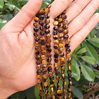 Adabele 15 Inch Natural Yellow Tigers Eye Gemstone 6mm Faceted Flat Round Coin Loose Beads Gem Stone Spacer (58-62pcs) for Jewelry Making GZ13-10 - color: Tiger's Eye, size: 15 Inch/1 Strand