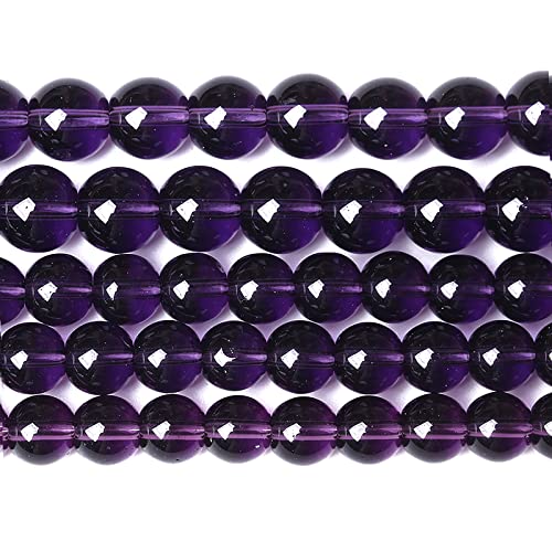 4mm 90pcs Natural Stone Amethyst Purple Glass Beads for Jewelry Making Round Loose Spacer Beads for Jewelry Making DIY Bracelet Necklace Crystal Energy Healing Power Stone (Amethyst Glass, 4mm) - color: Amethyst Glass, size: 4mm