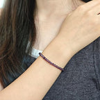 Natural Healing Gemstone Bracelet Handmade Yoga Stretch Elastic Bracelet Stress Relief Crystal Jewelry for Men and Women - color: Amethyst (Love Guardian), size: 4mm