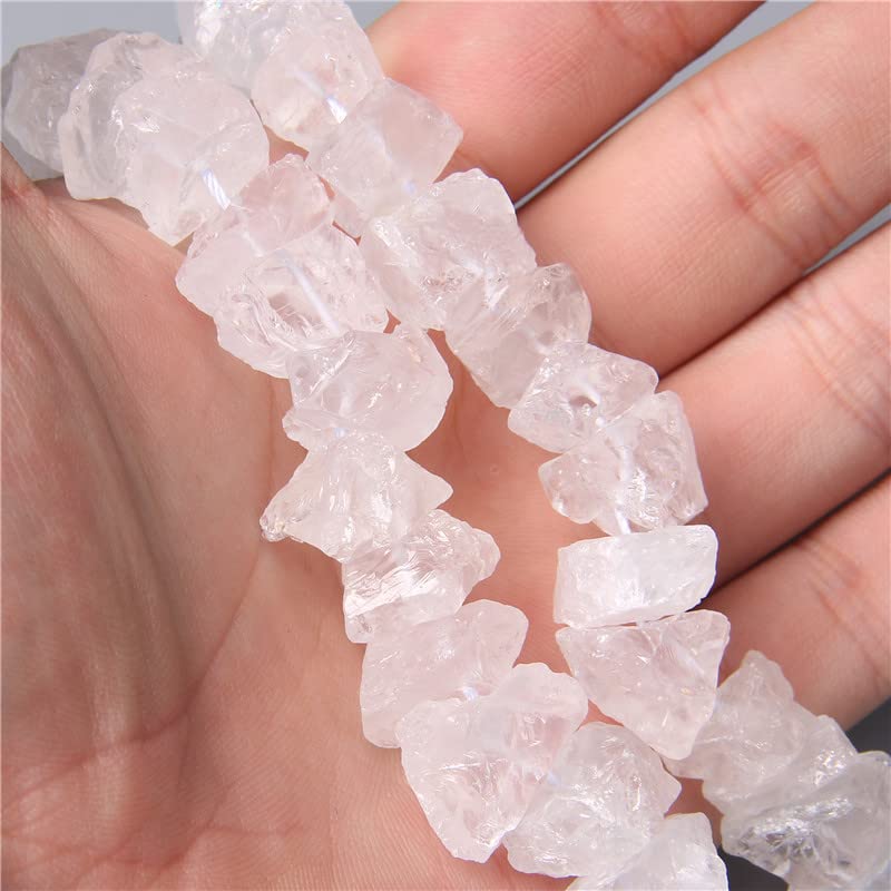 10-13mm Natural Irregular Freeform Raw White Quartz Stone Nugget Beads Reiki Crystal Healing Minerals Quartz Bead DIY Jewelry Making - color: White Quartz