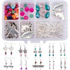 SUNNYCLUE 1 Box DIY 10 Pairs Starfish Mermaid Dragonfly Dangle Earring Making Kit Jewelry Making Supplies Beading Starter Kits for Beginner Adults Fish Hook Silver, Instruction - color: Ocean Earrings 1
