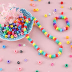 1720+pcs Pony Beads Kit 1830pcs 6 Style Letter Alphabet Beads Rainbow Plastic Pony Bead Bulk Multicolor Kandi Bead Elastic String DIY Crafts Jewelry Making Kit for Bracelets Necklaces - color: Solid Pony Beads with Letter