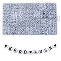 1400pcs Letter Beads, 4x7 mm Acrylic Alphabet Beads, Beads for Jewelry and Bracelet Making, in 28 Grid Box (White and Black) - color: White Beads Black Letter