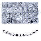 1400pcs Letter Beads, 4x7 mm Acrylic Alphabet Beads, Beads for Jewelry and Bracelet Making, in 28 Grid Box (White and Black) - color: White Beads Black Letter