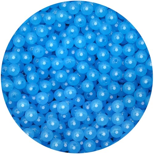 BONNY BOXX 1000PCs 6MM Jelly Sapphire Acrylic Round Beads, Smooth Transparent Acrylic Balls, Plastic Resin Gumball Bubblegum Chunky Beads for Necklace & Bracelet Making, Crafting Supplies - color: Jelly Sapphire, size: 6MM