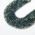 100Pcs Natural Stone Beads 6mm Moss Agate Round Gemstone Loose Beads with Elastic Bracelet String for Bracelets Necklace Jewelry Making - color: Moss Agate, size: 6mm