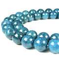 ABCGEMS Minas-Gerais Apatite Beads from Brazil (Darkest Blue Hue - Center Cut from Stone - Not Druzy Layer) DIY Jewelry Making Beading Supplies - Smooth Round 10mm - color: Apatite (From Brazil)