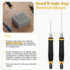 Konohan 2 Pcs Hot Wire Electric Foam Cutting Pen, Foam Cutter Kit | Higher Temperature | 2 Needle | Heat-Insulated Handle | Metal Stand | Cleaning Brush | Marker Pen | Heat Carving Tool for EVA Board