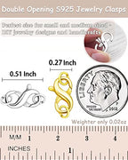 Dailyacc S925 Double Opening Lobster Clasp Sterling Silver and Gold Necklace Bracelet Extender Clasps and Closures for DIY Jewelry - color: Gold & Silver, size: 13mm × 7mm