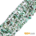 GEM-Inside 7-8MM Gemstone Green Opal Gravel Beads Strands 34 Inches - color: Green Opal