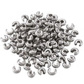 100pcs Adabele 304 Grade Stainless Steel Hypoallergenic Crimp Bead Knot Covers 4mm (0.16 Inch) Small Loose Beads for DIY Craft Jewelry Making SJF9-4 - size: 4mm (0.16 inch)