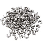 100pcs Adabele 304 Grade Stainless Steel Hypoallergenic Crimp Bead Knot Covers 6mm (0.24 Inch) Loose Beads for DIY Craft Jewelry Making SJF9-6 - size: 6mm (0.24 inch)