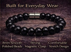 Rose Quartz Bracelet - 8mm Healing Crystal for Love, Unisex - color: 01: Black Onyx, style: F: 8.3-8.7 inches