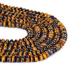 ICAI Beads 5x8mm Natural (Tiger Eye, 5x8) Beads Rondelle Spacer Loose Beads for Jewelry Making DIY Crafts Design 1 Strand 15" APPR - color: Tiger eye, size: 5x8