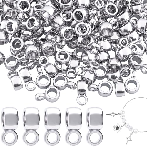 Joez Wonderful Links Bail Beads, Hypoallergenic Alloy Column Spacer Beads - color: Silver