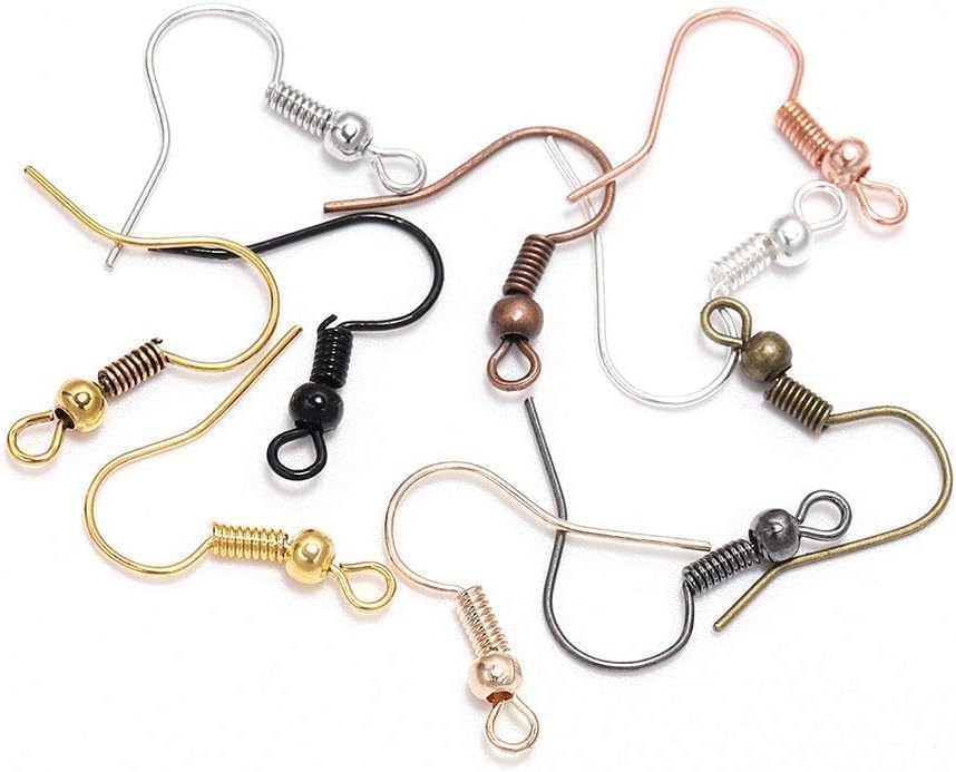 100Pcs Earring Hooks Fish Hooks, Red Copper, 20 x 17mm, Hypo-allergenic for French/Dangle Earring Findings Jewelry Making DIY Jewelry Making Earring Parts Supplies