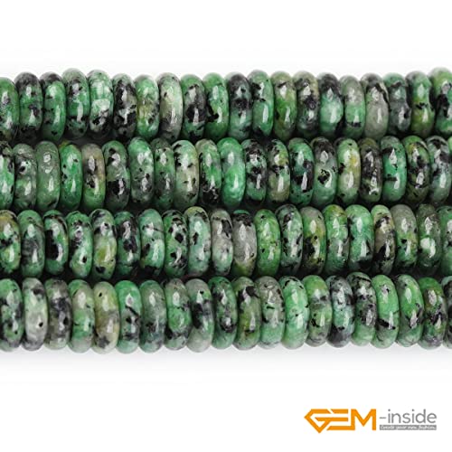 GEM-Inside 2x6mm Natural Green Zoisite Stone Semi-Gemstone Heishi Disc Rondelle Spacer Beads for Jewelry Making Full 15" Strand Energy Stone Healing Power Crystal - color: Green Zoisite