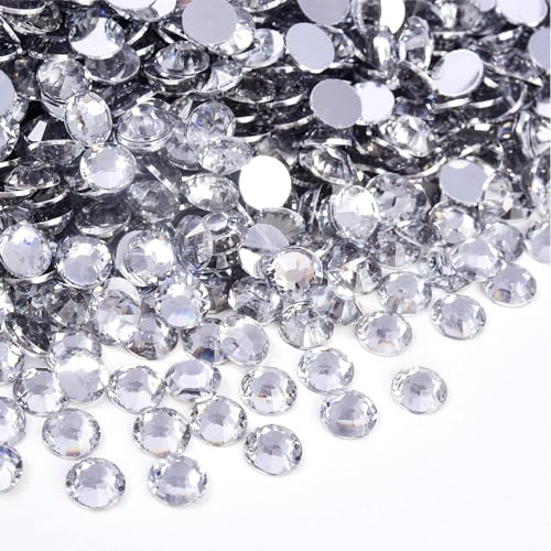 Blinginbox 50000pcs Flatback Rhinestones,Silver Backing Resin Non Hotfix Rhinestones Large Quantity Wholesale for Crafts Creative Design,Clothes,Makeup,Nail Art (2mm=0.08",Crystal - color: Clear, size: 2mm=0.08"