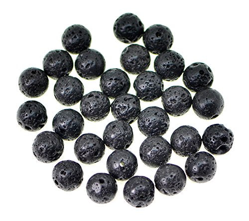 AD Beads Natural Gemstone Round Spacer Loose Beads (6mm 100pcs, Black Rock Lava) - color: Black Rock Lava, size: 6mm 100pcs