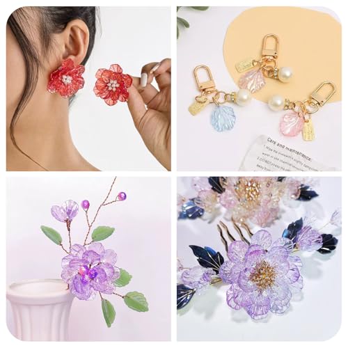 Glass Leaf Beads Crystal Glass Leaf Charms Transparent Leaves Pendants Tiny Green Leaf Bead Caps for Christmas Earring Bracelet Jewelry Making DIY Keychain Craft - color: AB Color-Leaf