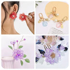 Glass Leaf Beads Crystal Glass Leaf Charms Transparent Leaves Pendants Tiny Green Leaf Bead Caps for Christmas Earring Bracelet Jewelry Making DIY Keychain Craft - color: AB Color-Leaf