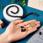 Craftdady 25Pcs Natural Black Lava Stone Beads Column Tube Volcanic Rock Gemstone Loose Beads Energy Healing Chakra Beads for Jewelry Craft Essential Oil Bracelet Necklace - color: Black, 14-15mm