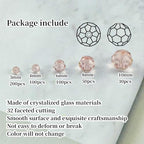 480pcs Crystal Glass Beads 3mm 4mm 6mm 8mm 10mm Round Faceted Glass Spacer Beads for Bracelets Necklace Earring DIY Jewelry Making Craft(Pink) - color: Pink