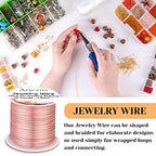 18 Gauge Jewelry Wire for Jewelry Making, Anezus Rose Gold Craft Wire Tarnish Resistant Copper Beading Wire for Jewelry Making Supplies and Crafting (Rose Gold) - color: Rose Gold