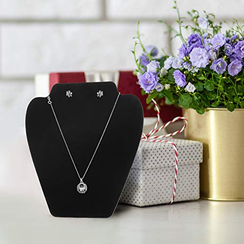 KINJOEK 10 PCS Black Necklace Display Holder, Foldable Velvet Jewelry Easel Display Stand Tower Rack for Shows Business Home - size: 7.07× 8.15 Inch 10PCS