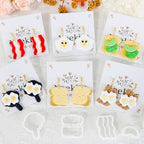Xaekicr 8Pcs Breakfast Theme Polymer Clay Cutters Set – Toast, Bacon, Egg Shapes | Fun Clay Earring Cutters | Polymer Clay Molds for Jewelry Making | Clay Tools for DIY Crafts - color: S color