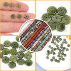GEM-Inside 2x6mm Natural Green Canada Jadeite Jade Semi-Gemstone Heishi Disc Rondelle Spacer Beads for Jewelry Making Full 15" Strand Energy Stone Healing Power Crystal - color: Green Canada Jadeite Jade