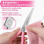7.5" Long Flat Nose Pliers Serrated Jaw Extra Long Nose Plier Duckbill Pliers Jewelry Making Supplies for Jewelry Making, Fishing, Wire Wrapping, Flat Plier for Hard to Reach Narrow Spaces - style: 7.5" Flat Nose Plier Serrated Jaw