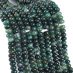 5x8mm 76pcs Natural Moss Agate Stone Rondelle Spacer Loose Beads Abacus Disk Stone Round Loose Gemstone Beads for Jewelry Making DIY Bracelet Necklace - color: Moss Agate Stone, size: 5x8mm Abacus Disk