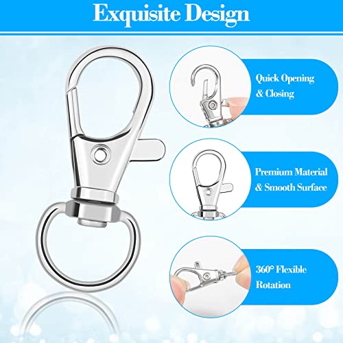Anezus 100Pcs Key Chain Clip Hooks Swivel Lanyard Snap Hook Keychain Hooks for Lanyard Key Rings Crafting