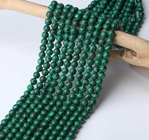 Natural Malachite Beads 100Pcs 8mm Crystal Beads Loose DIY Round Green Stone Bead for Bracelet Necklace Earrings Making - color: C-Green Malachite, size: 100pcs