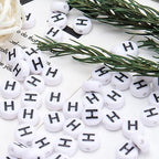 100Pcs Letter Beads 4x7mm White Round Acrylic Alphabet Beads Letter H Beads for Jewelry Making DIY Bracelets Necklaces Key Chains - color: H 100Pcs