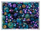 1.8oz (50g) of Blue Purple Mix of Czech Faceted Fire Polished Beads (Round, Catherdal, Rondelle) - color: Mix 04 Blue, size: 50 g