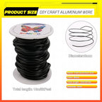 Aluminum Craft Wire,8 Gauge (3mm) Black Bendable Wire,32 Feet Continuous Roll for Jewelry Making,Sculpting,Floral & Armature Projects - size: 8 Gauge 32FT, style: Black