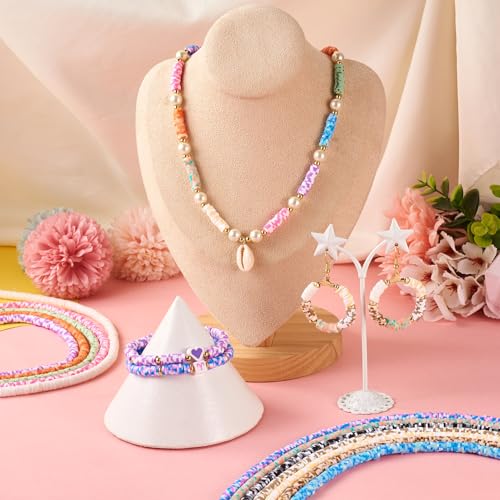 Elecrelive 12 Colors 5.5mm Clay Bead Strands Flat Polymer Clay Chip Beads Heishi Disc Loose Spacers for Bracelet Chocker Necklace Earring DIY Crafts - color: 12 Colors