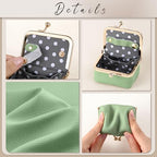 Zivyes Mini Jewelry Box Travel Small Coin Purse Organizer Case Genuine Leather Tiny Size (B-green) - color: B-Green-Standard