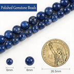 Stone Beads, 45pcs Blue Sodalite, 8mm Round Loose Beads for Jewelry Making, Bracelets, with Bag, String & Card - color: Blue Sodalite Beads, size: 8mm