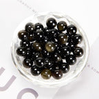 HAAMIIQII 6mm Natural Black Gold Obsidian Beads Round Loose Gemstone Beads for Jewelry Making Strand 15 Inch (60-65pcs) - color: Black Gold Obsidian, size: 6mm 60pcs