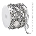 UMAOKANG 2 Yard Stainless Steel Heart Chains Bulk Silver Chain for Jewelry Making with Jump Rings Lobster Clasps - color: Silver Heart