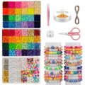 Jewelry Making Bead Kit, 6000 PCS Polymer Clay & Pony Beads, 24 Colors, 4 Letter Bead Styles, More Charms, Organizer Box, Bracelet Kit, Gift for Friends