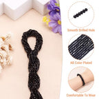 FASHEWELRY 10 Strands Briolette Crystal Glass Beads 2mm Rondelle Faceted Glass Spacer Beads for Necklace Bracelet Jewelry Making (Black) - color: Black, size: 2mm